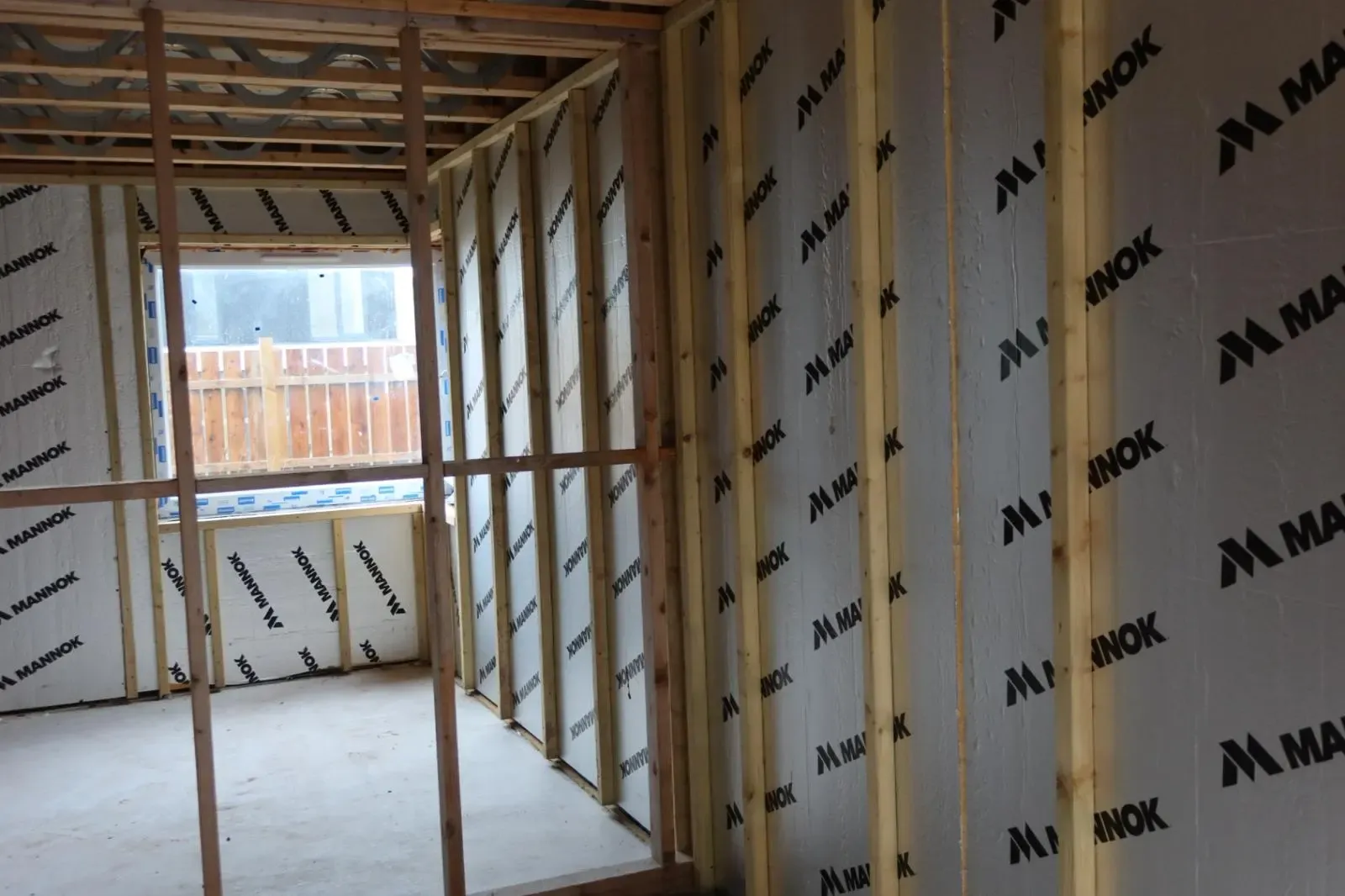 Internal wall insulation installed between timber studs